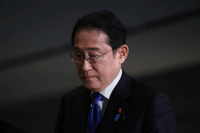 Premierminister Fumio Kishida am 4. April 2024. Die Liberaldemokratische Partei beschloss am selben Tag in ihrem Ethikausschuss Sanktionen gegen 39 ihrer Mitglieder im Zusammenhang mit einem Spendenskandal