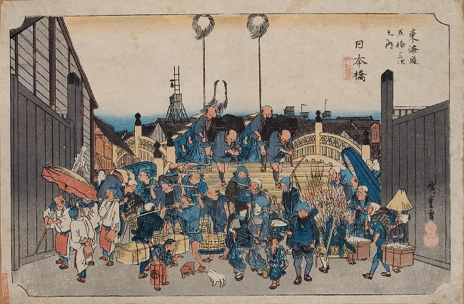 Nihonbashi aus der Serie "Dreiunfünfzig Stationen der Tōkaidō" (ca. 1833/35)