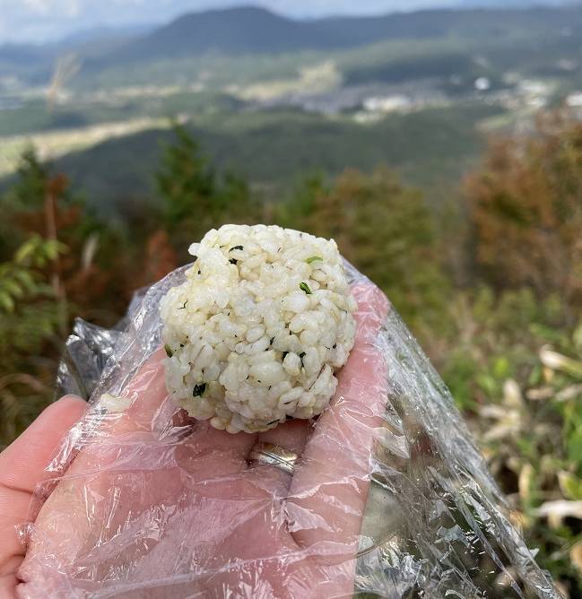 Onigiri mit Reis und Kräutern aus der Region.